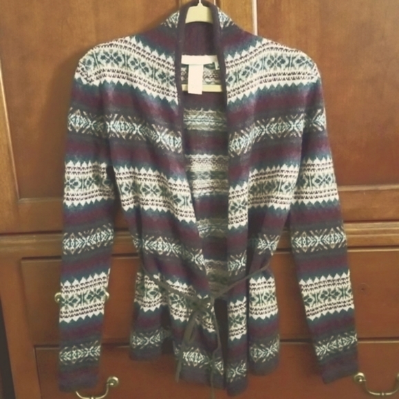 H&M L.O.G.G. Label of Grounded Goods Open Belted Cardigan - Size Small - Picture 2 of 14